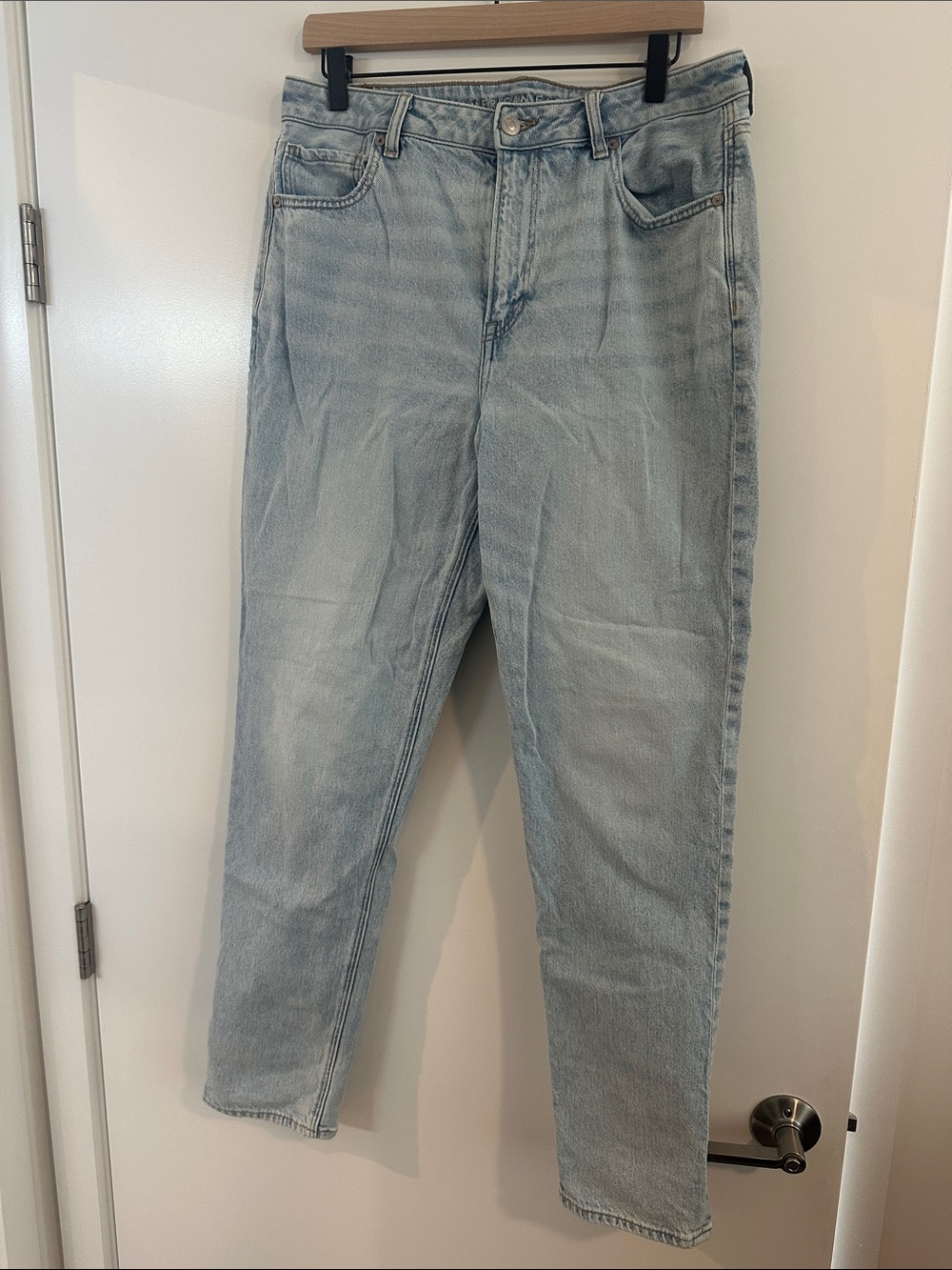 American Eagle Light Blue High-Rise Mom Jeans